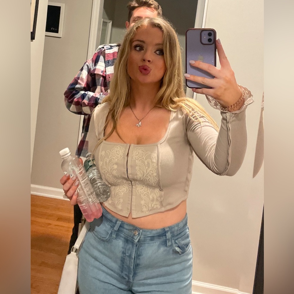 going out beige blouse